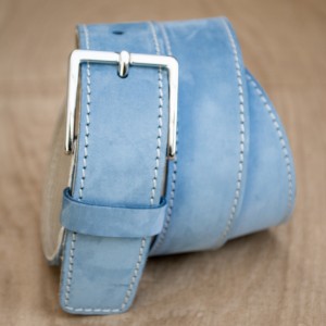 CEINTURE CUIR BLEU CIEL| La french